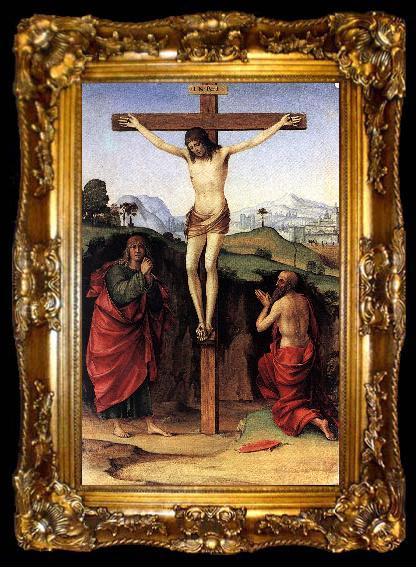 framed  FRANCIA, Francesco Crucifixion with Sts John and Jerome dfh, ta009-2